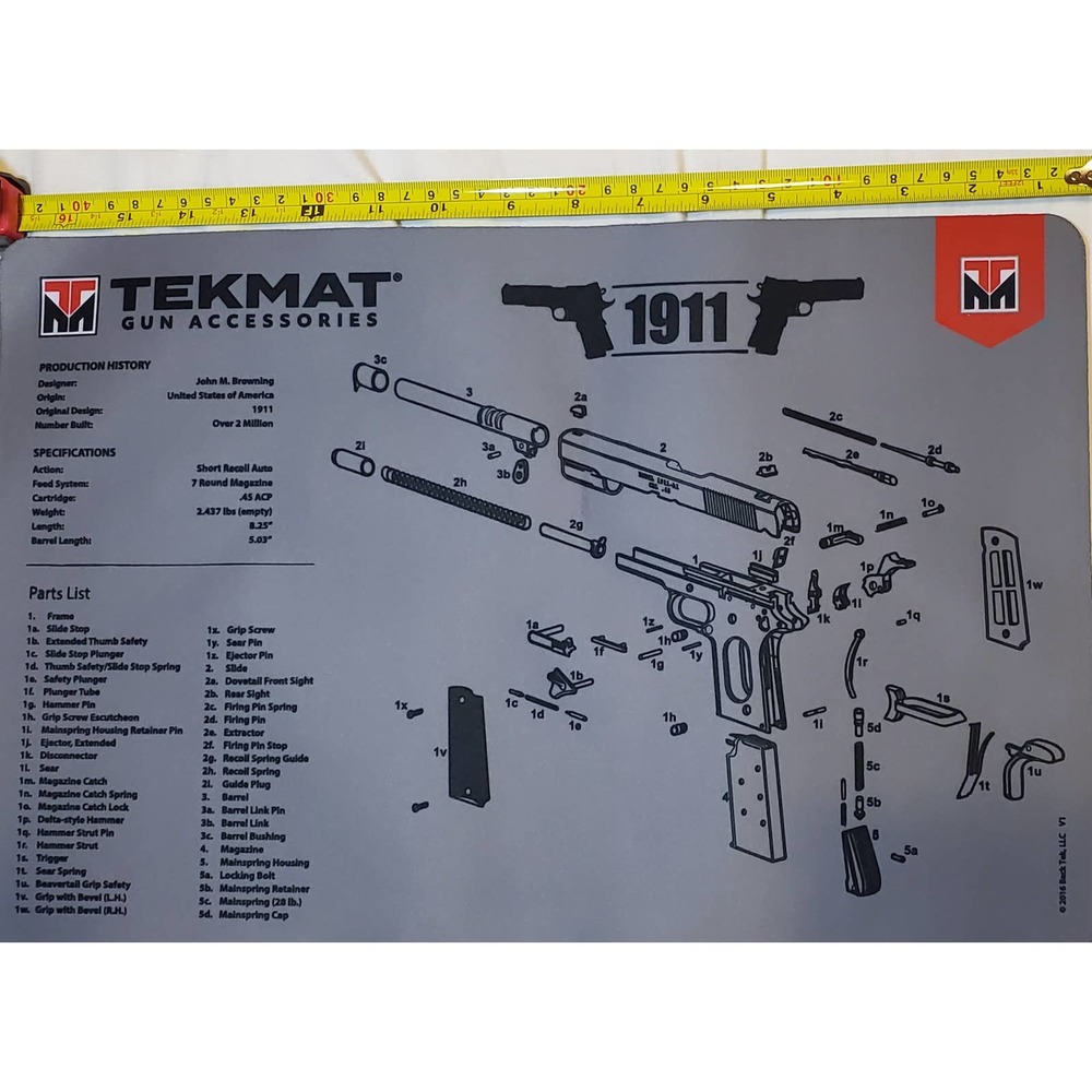 Tek Mat Ultra Premium Cleaning pad/ Mouse Pad Browning 1911 11" x 17" non slip
